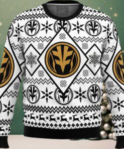 Christmas White Ranger Power Rangers Ugly Christmas Sweater