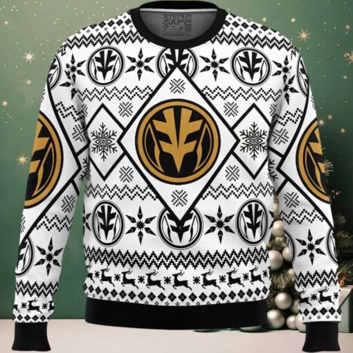 Christmas White Ranger Power Rangers Ugly Christmas Sweater