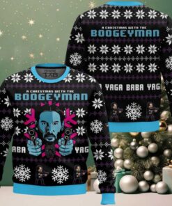Christmas With The Boogeyman John Wick Ugly Christmas Sweater Christmas With The Boogeyman John Wick Ugly Christmas Sweater