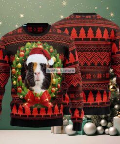 Christmas Wreath Guinea Pig Ugly Christmas Sweaters Family