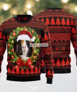 Christmas Wreath Guinea Pig Ugly Christmas Sweaters Family, hoodie, sweater, long sleeve and tank top Christmas Wreath Guinea Pig Ugly Christmas Sweaters Family