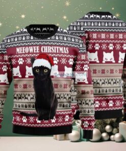 Claus Meeowee Ugly Christmas Sweaters Family Red