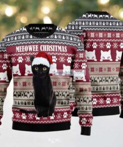 Claus Meeowee Ugly Christmas Sweaters Family Red, hoodie, sweater, long sleeve and tank top Claus Meeowee Ugly Christmas Sweaters Family Red
