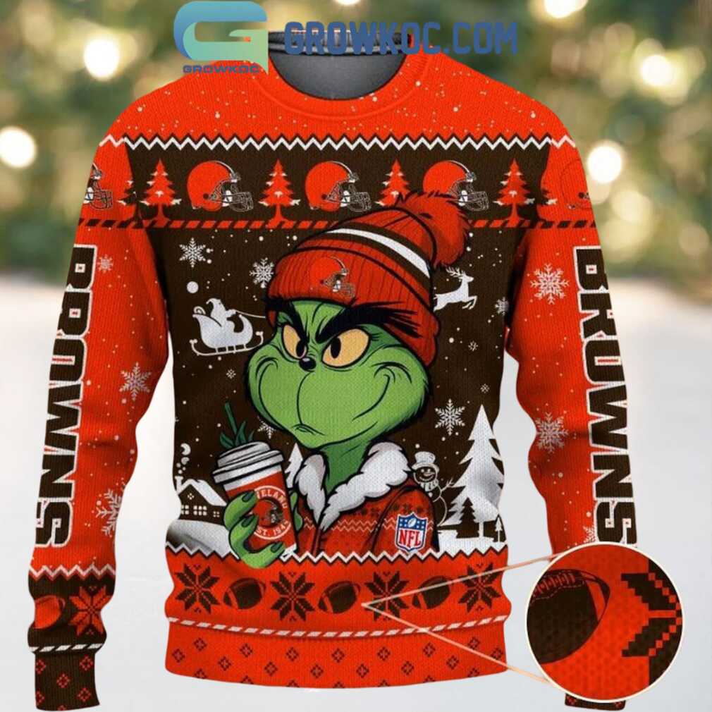 Cleveland Browns Grinch Stolen Christmas 2025 Grinchmas Ugly Sweater Cleveland Browns Grinch Stolen Christmas 2025 Grinchmas Ugly Sweater