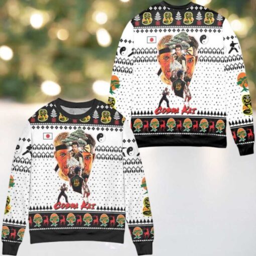 Cobra Kai Christmas Snowflake Pattern Ugly Christmas Sweater White