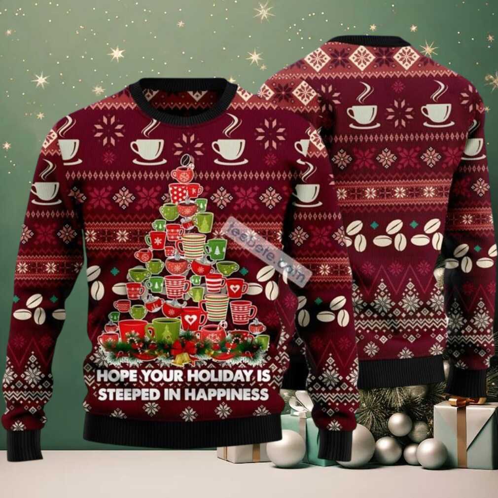 Coffee Xmas Tree Ugly Christmas Sweater Christmas Vacation Red, hoodie, sweater, long sleeve and tank top Coffee Xmas Tree Ugly Christmas Sweater Christmas Vacation Red