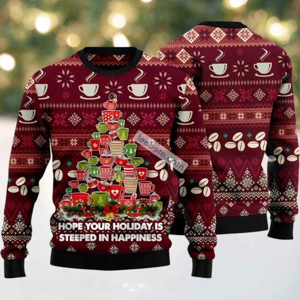 Coffee Xmas Tree Ugly Christmas Sweater Christmas Vacation Red, hoodie, sweater, long sleeve and tank top Coffee Xmas Tree Ugly Christmas Sweater Christmas Vacation Red