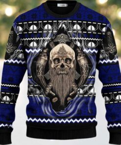 Cool Beard Skull Inside Me Viking Ugly Christmas Sweater Cool Beard Skull Inside Me Viking Ugly Christmas Sweater