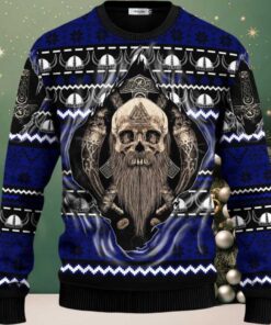 Cool Beard Skull Inside Me Viking Ugly Christmas Sweater Cool Beard Skull Inside Me Viking Ugly Christmas Sweater