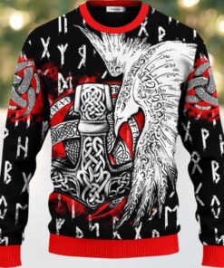 Cool Eagle Vegvisir Symbol Viking Ugly Christmas Sweater Cool Eagle Vegvisir Symbol Viking Ugly Christmas Sweater