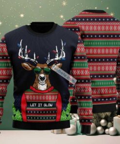 Cool Reindeer Let It Glow Ugly Sweaters For Christmas Crazy