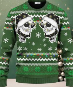 Cool Twins Santa Skull Ugly Christmas Sweater Cool Twins Santa Skull Ugly Christmas Sweater