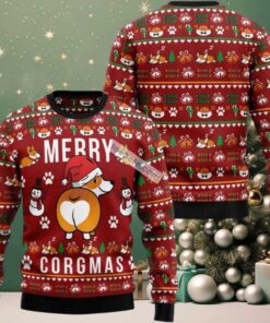 Corgi Buttocks Merry Corgmas Ugly Christmas Sweaters Family