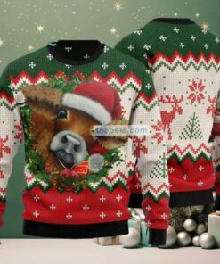 Cow Face Christmas Wreath Ugly Christmas Sweaters Best