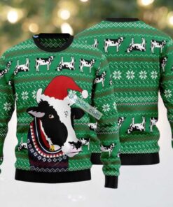 Cow Face Xmas Beanie Ugly Xmas Sweater Party, hoodie, sweater, long sleeve and tank top Cow Face Xmas Beanie Ugly Xmas Sweater Party