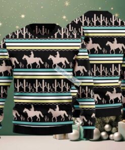 Cowboy Cactus Ugly Christmas Sweaters Best Black