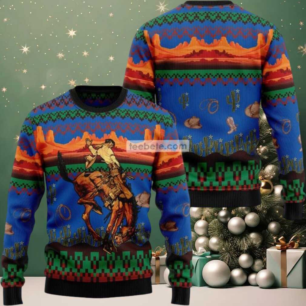 Cowboy Desert Ugly Christmas Sweaters Family, hoodie, sweater, long sleeve and tank top Cowboy Desert Ugly Christmas Sweater Family front design