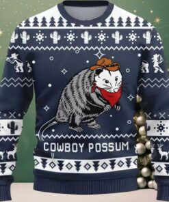 Cowboy Possum Ugly Christmas Sweater Cowboy Possum Ugly Christmas Sweater