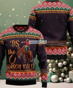Cowboy Season Tis The Season Ugly Christmas Sweaters Big And Tall