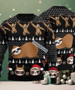 Crazy Sloth Sleep Ugly Christmas Sweaters Matching