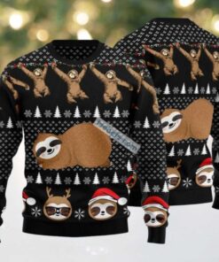 Crazy Sloth Sleep Ugly Christmas Sweaters Matching, hoodie, sweater, long sleeve and tank top Crazy Sloth Sleep Ugly Christmas Sweaters Matching