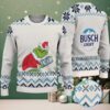 Cream and Red Candy Cane Pattern Dr. Seuss Bud Light Funny Ugly Christmas Sweater