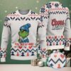 Dark Teal & Red Heart Pattern “Busch Light Leonardo Cheers” Ugly Christmas Sweater
