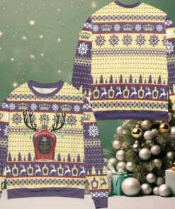 Crown Royal Black Reindeer Snowflake Pattern Ugly Christmas Sweater