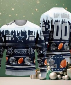 Custom Name Dallas Cowboys Spilled Paint Ugly Sweater