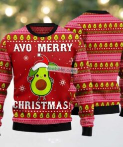 Cute Avocado Merry Christmas Ugly Sweaters For Christmas Ugliest Red, hoodie, sweater, long sleeve and tank top Cute Avocado Merry Christmas Ugly Sweaters For Christmas Ugliest Red
