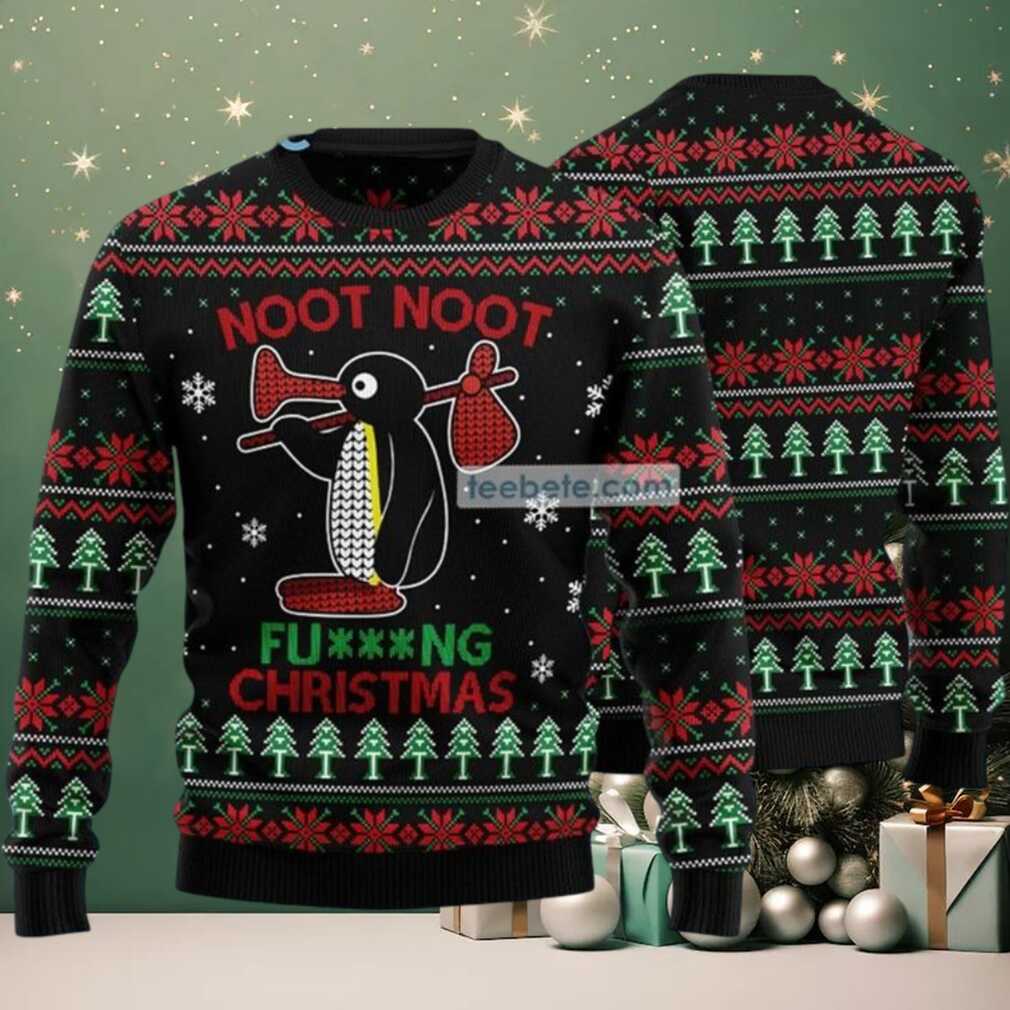 Cute Noot Noot Penguin Ugly Christmas Sweaters Couples Black Cute Noot Noot Penguin Ugly Christmas Sweaters Couples Black