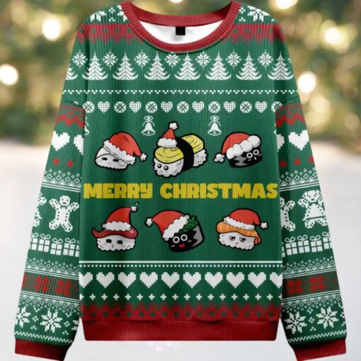 Cute Sushi Cat Ugly Christmas Sweater