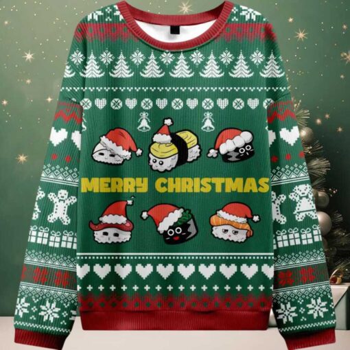 Cute Sushi Cat Ugly Christmas Sweater