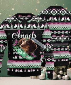 Dachshund Angel All The Time Ugly Christmas Sweater Big And Tall Black