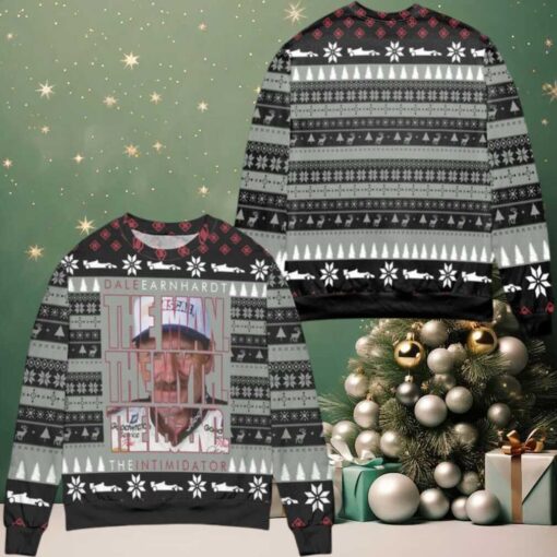 Dale Earnhardt The Man The Myth The Legend Snowflake Pattern Ugly Christmas Sweater