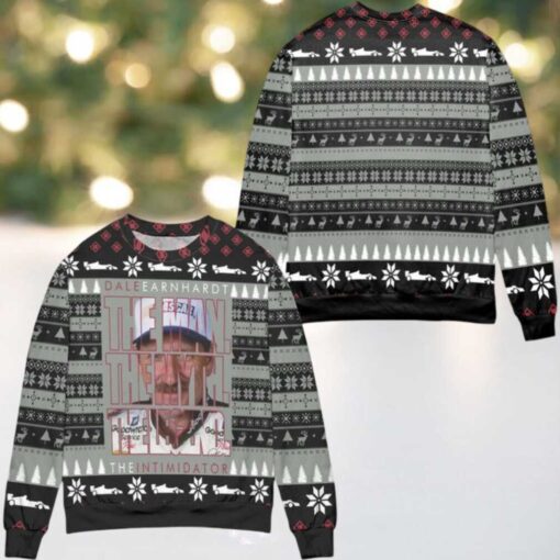 Dale Earnhardt The Man The Myth The Legend Snowflake Pattern Ugly Christmas Sweater