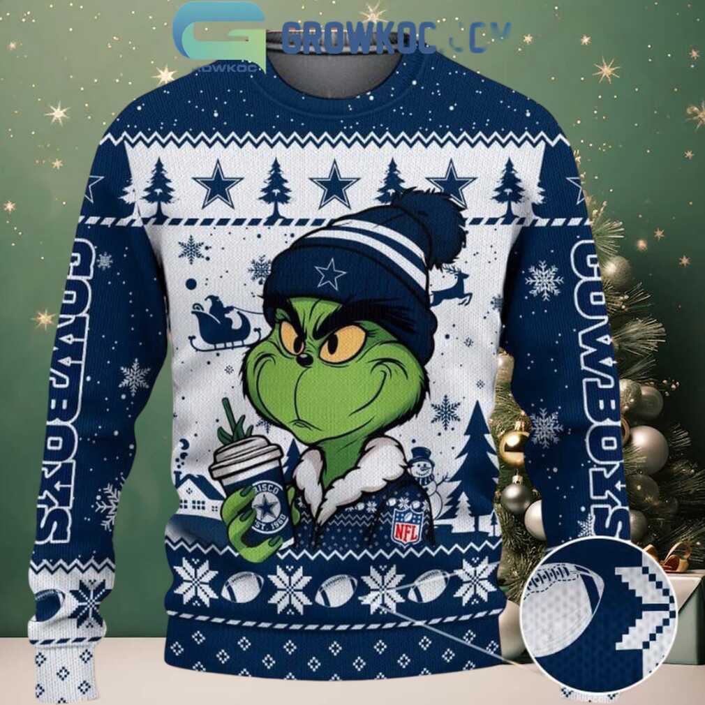 Dallas Cowboys Grinch Stolen Christmas 202 Grinchmas Ugly Sweater, hoodie, sweater, long sleeve and tank top Dallas Cowboys Grinch Ugly Christmas Sweater Front
