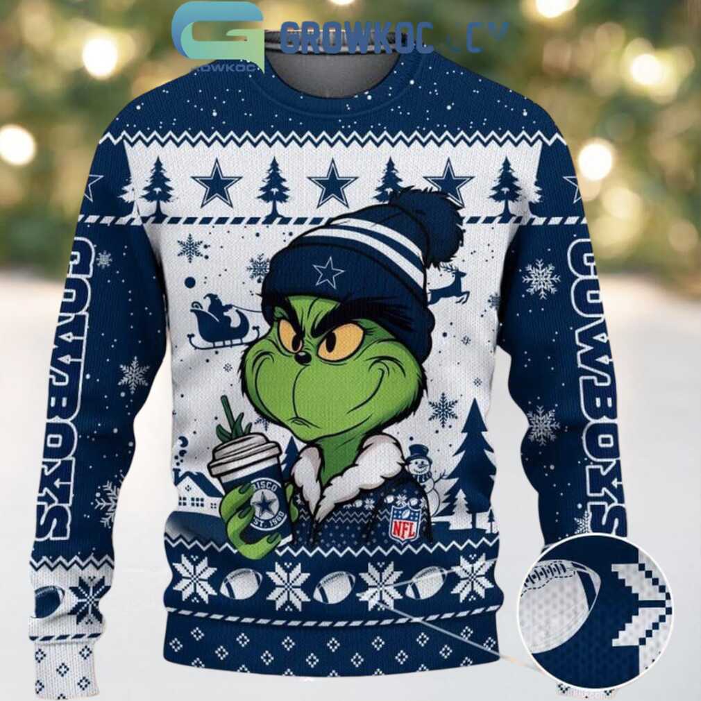 Dallas Cowboys Grinch Stolen Christmas 202 Grinchmas Ugly Sweater, hoodie, sweater, long sleeve and tank top Dallas Cowboys Grinch Ugly Christmas Sweater Back