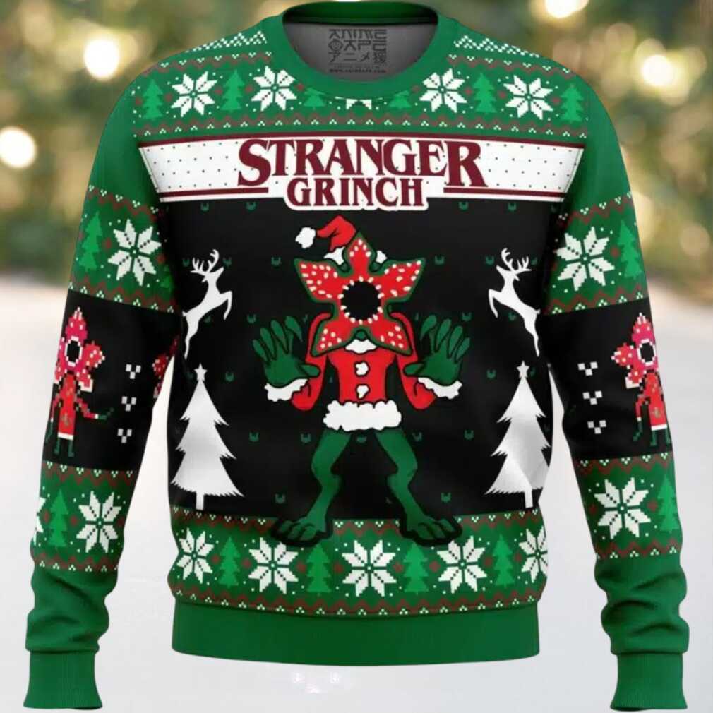 Demogorgon Stranger Grinch Stranger Things Ugly Christmas Sweater Demogorgon Stranger Grinch Stranger Things Ugly Christmas Sweater