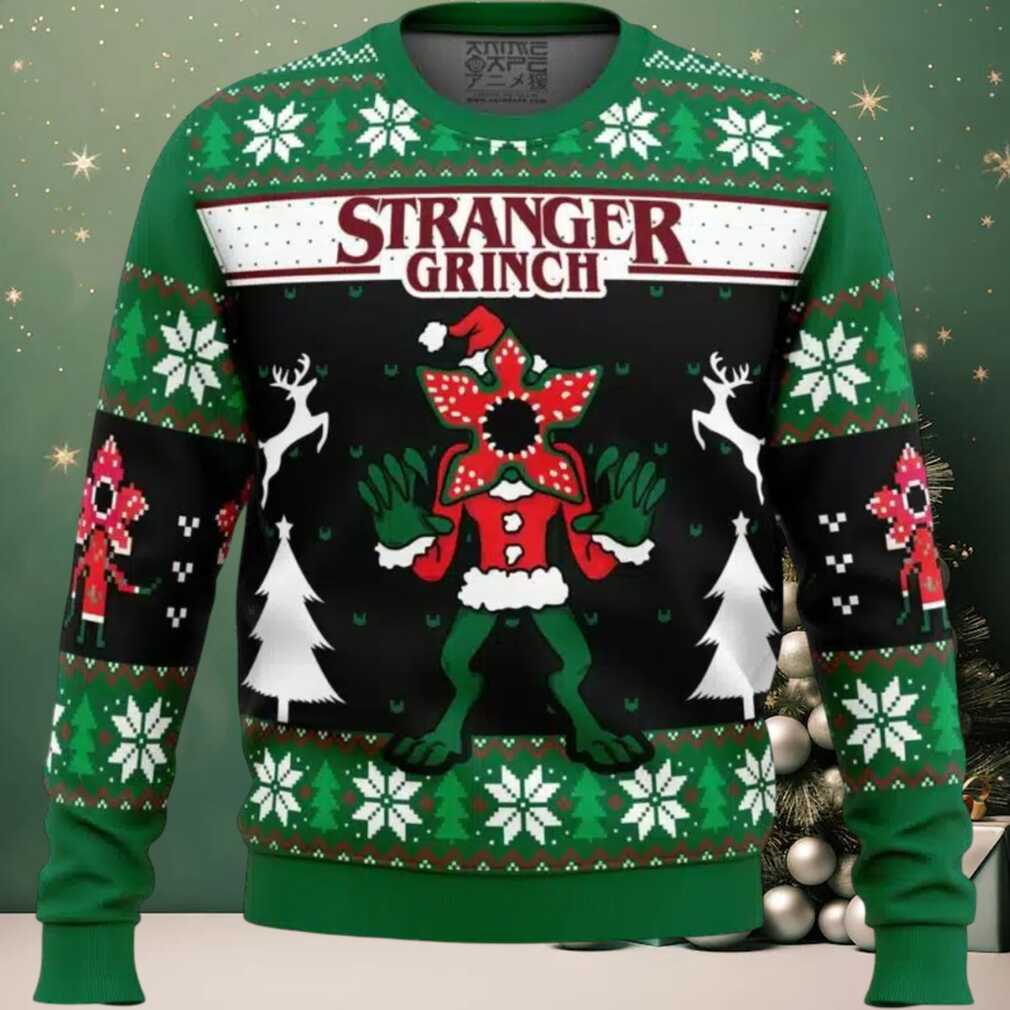 Demogorgon Stranger Grinch Stranger Things Ugly Christmas Sweater Demogorgon Stranger Grinch Stranger Things Ugly Christmas Sweater