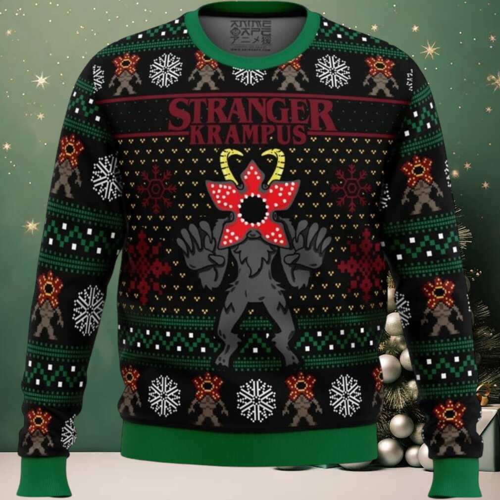 Demogorgon Stranger Krampus Stranger Things Ugly Christmas Sweater Demogorgon Stranger Krampus Stranger Things Ugly Christmas Sweater