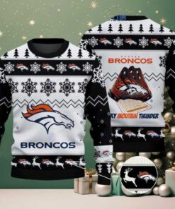 Denver Broncos Rocky Mountain Thunder Christmas Ugly Sweater