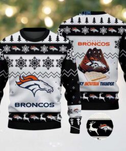 Denver Broncos Rocky Mountain Thunder Christmas Ugly Sweater, hoodie, sweater, long sleeve and tank top Denver Broncos Rocky Mountain Thunder Christmas Ugly Sweater
