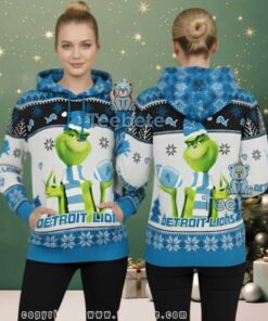 Detroit Lions Christmas Grinch Who Stole The Game 3D Ugly Hoodie