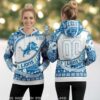 Detroit Lions Sugar Skull Ugly Christmas 3D Pullover Hoodie