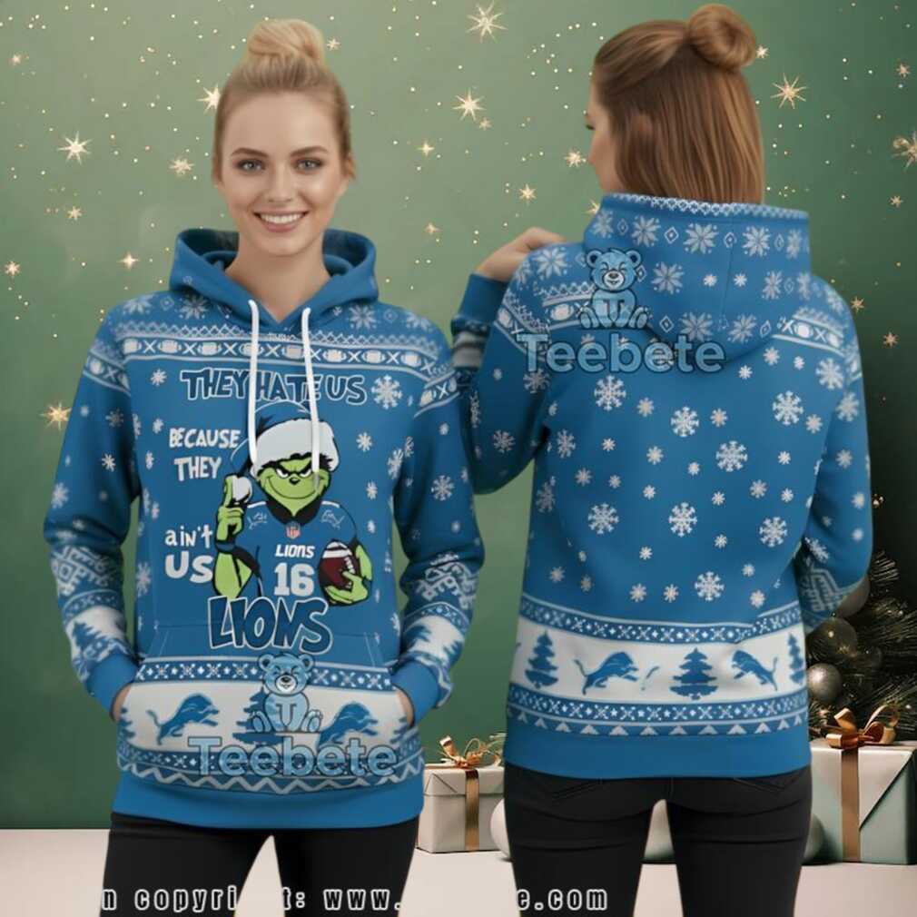 Detroit Lions Funny Grinch They Aint Us Ugly Christmas 3D Pullover Detroit Lions Funny Grinch They Aint Us Ugly Christmas 3D Pullover