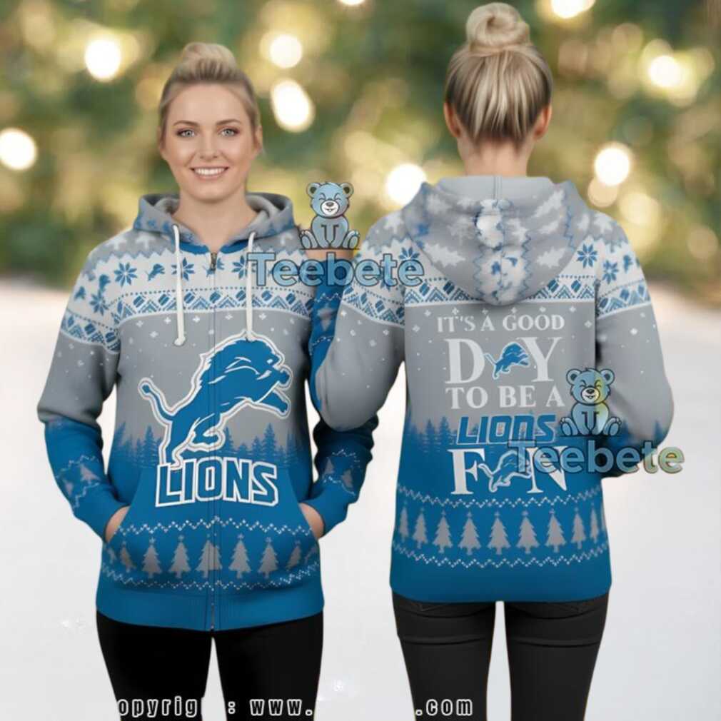 Detroit Lions Good Day Party Ugly Christmas 3D Hoodie Detroit Lions Good Day Party Ugly Christmas 3D Hoodie