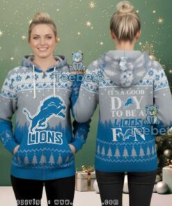Detroit Lions Good Day Party Ugly Christmas 3D Hoodie