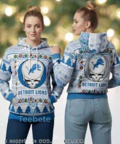 Detroit Lions Grateful Dead Steal Your Face Ugly Christmas 3D Hoodie Detroit Lions Grateful Dead Steal Your Face Ugly Christmas 3D Hoodie