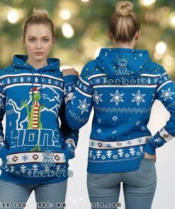 Detroit Lions Grinch Stole Christmas Ugly 3D Print Pullover Hoodie